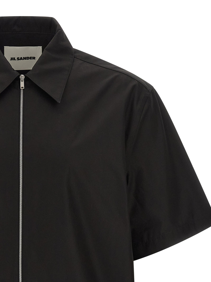 Jil Sander Black Cotton Blouse