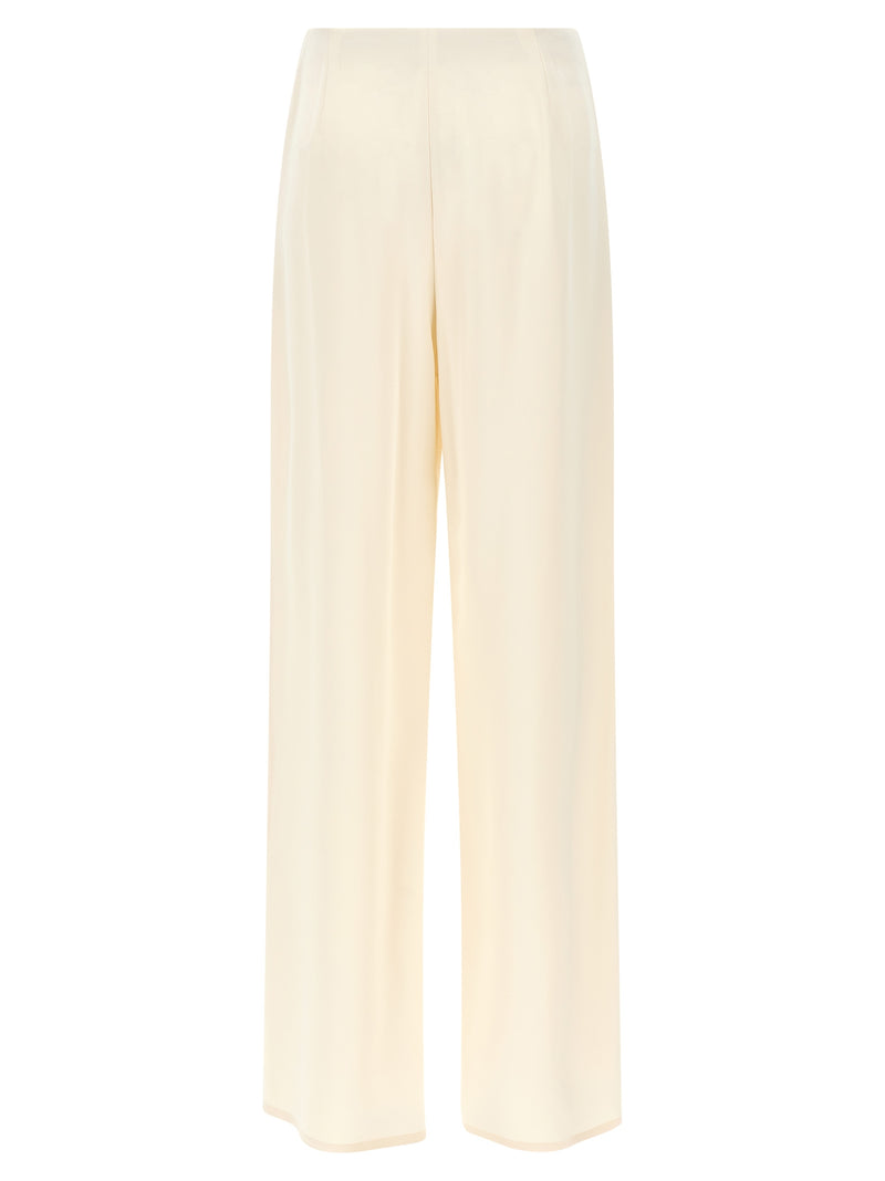 Max Mara White Silk Casual Pants