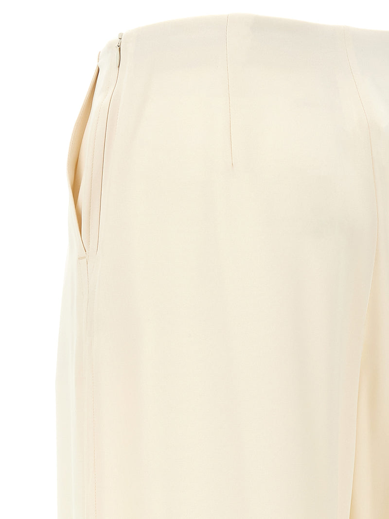 Max Mara White Silk Casual Pants