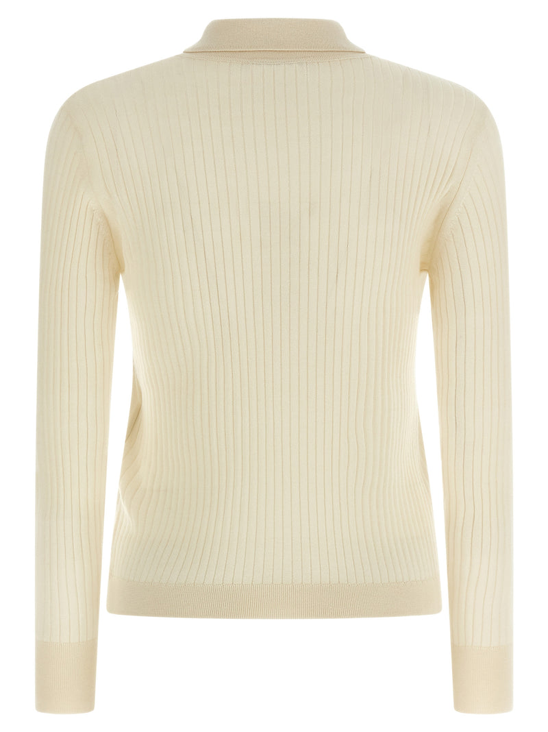 Max Mara White Cashmere Polo Shirt
