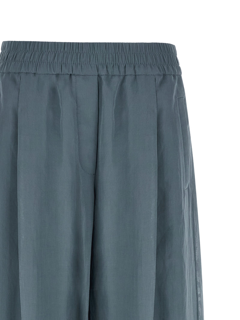 Brunello Cucinelli Blue Cotton Casual Pants