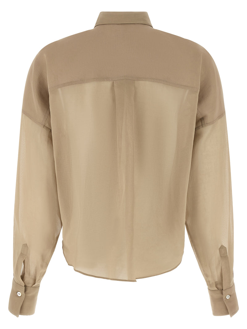 Brunello Cucinelli Beige Cotton Blouse