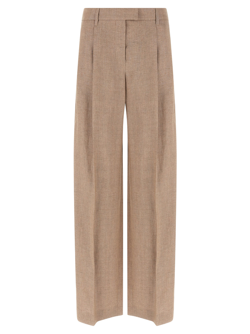 Brunello Cucinelli Multicolor Linen Flared Pants
