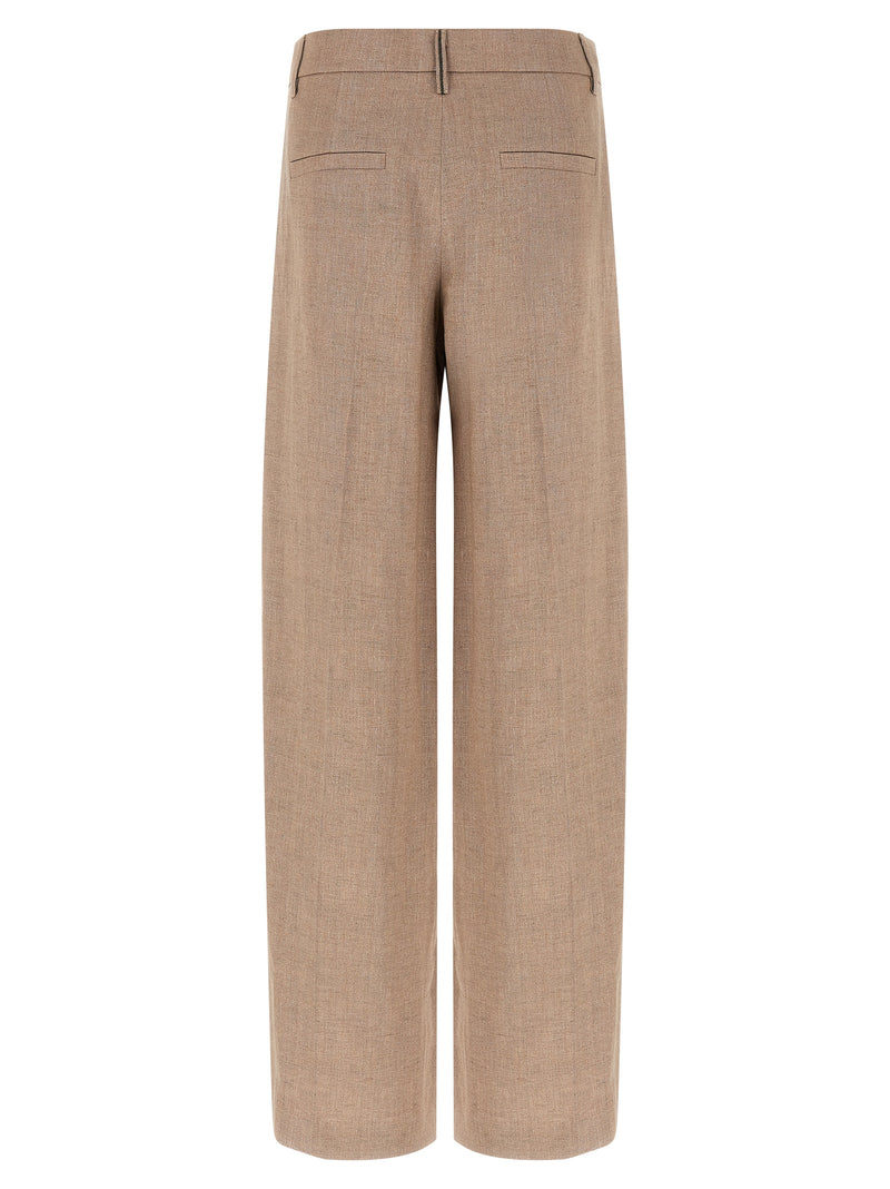 Brunello Cucinelli Multicolor Linen Flared Pants