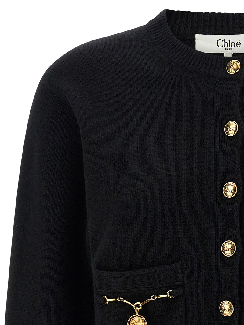 Chloé Black Wool Cardigan