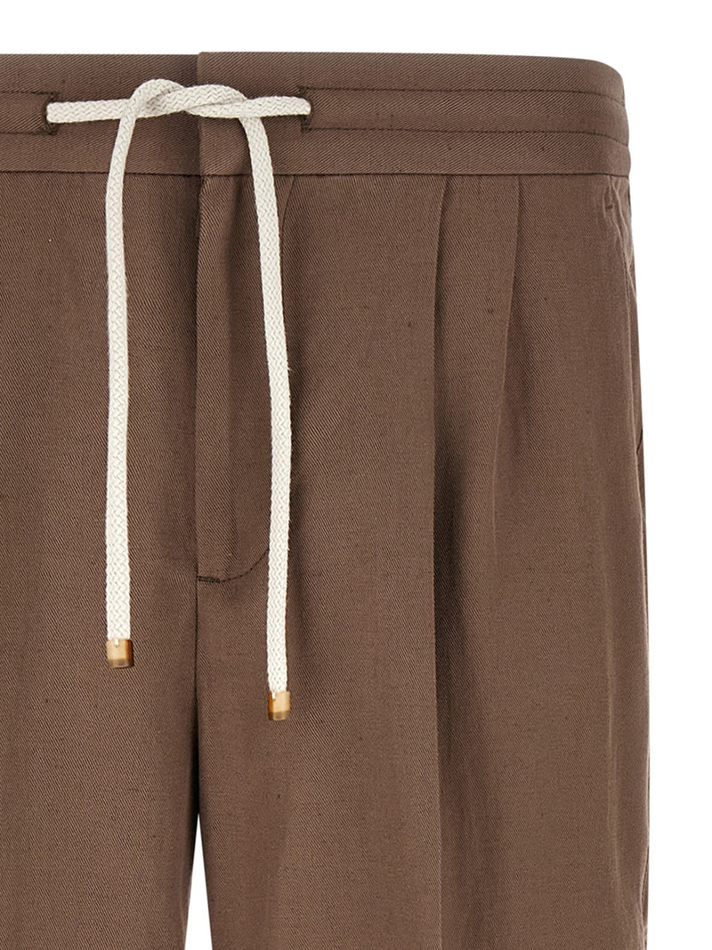 Brunello Cucinelli Brown Linen Casual Pants