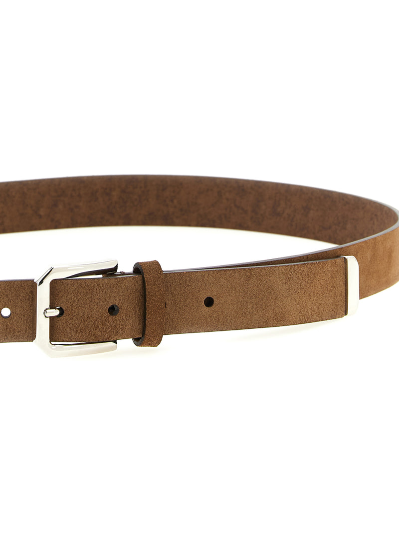 Brunello Cucinelli Brown Bull Skin Regular Belt