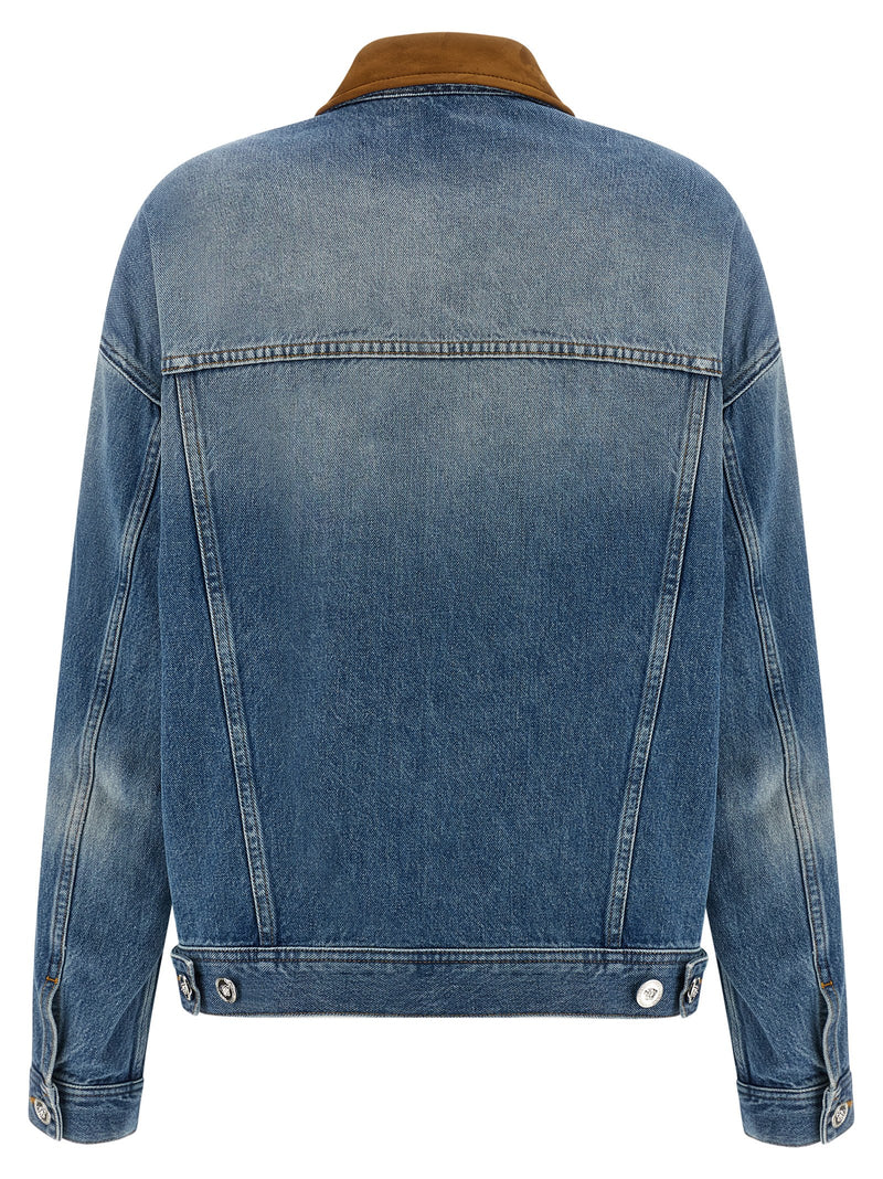 Versace Blue Cotton Denim Jacket