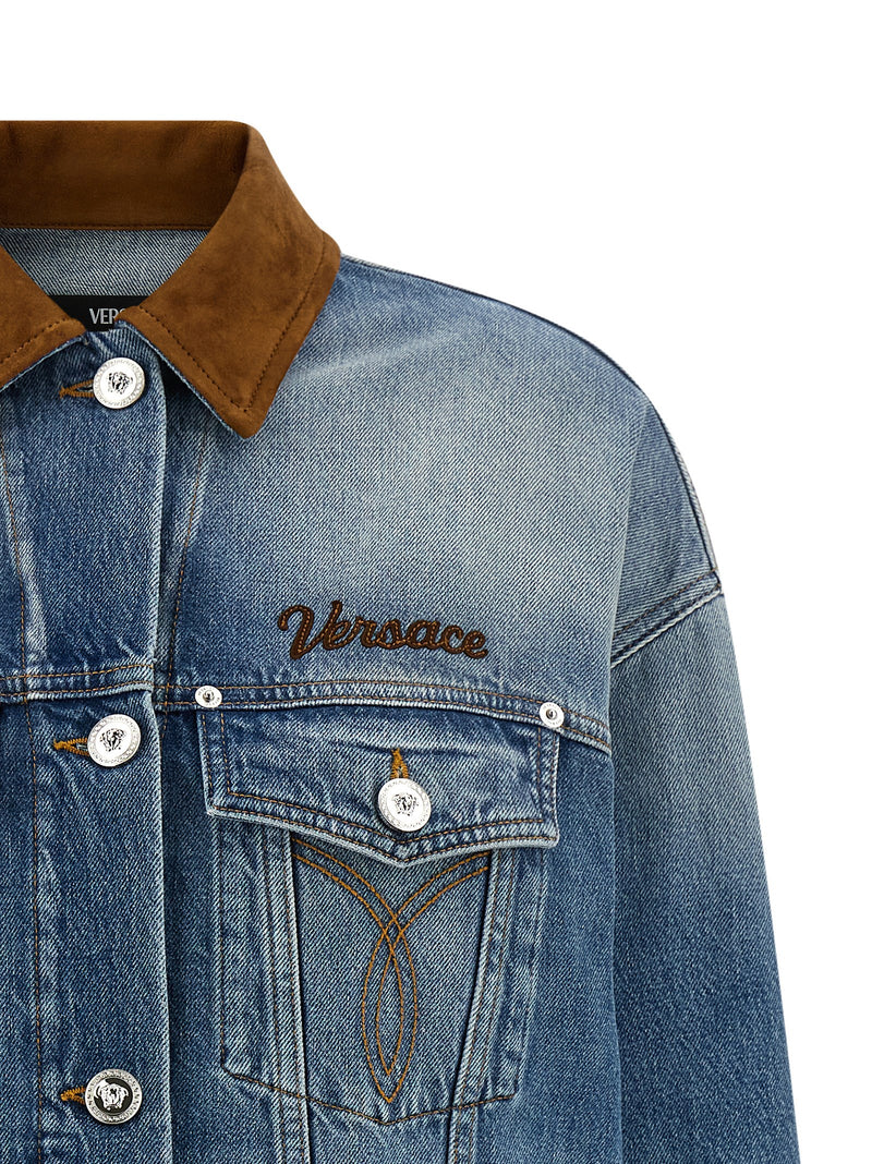 Versace Blue Cotton Denim Jacket