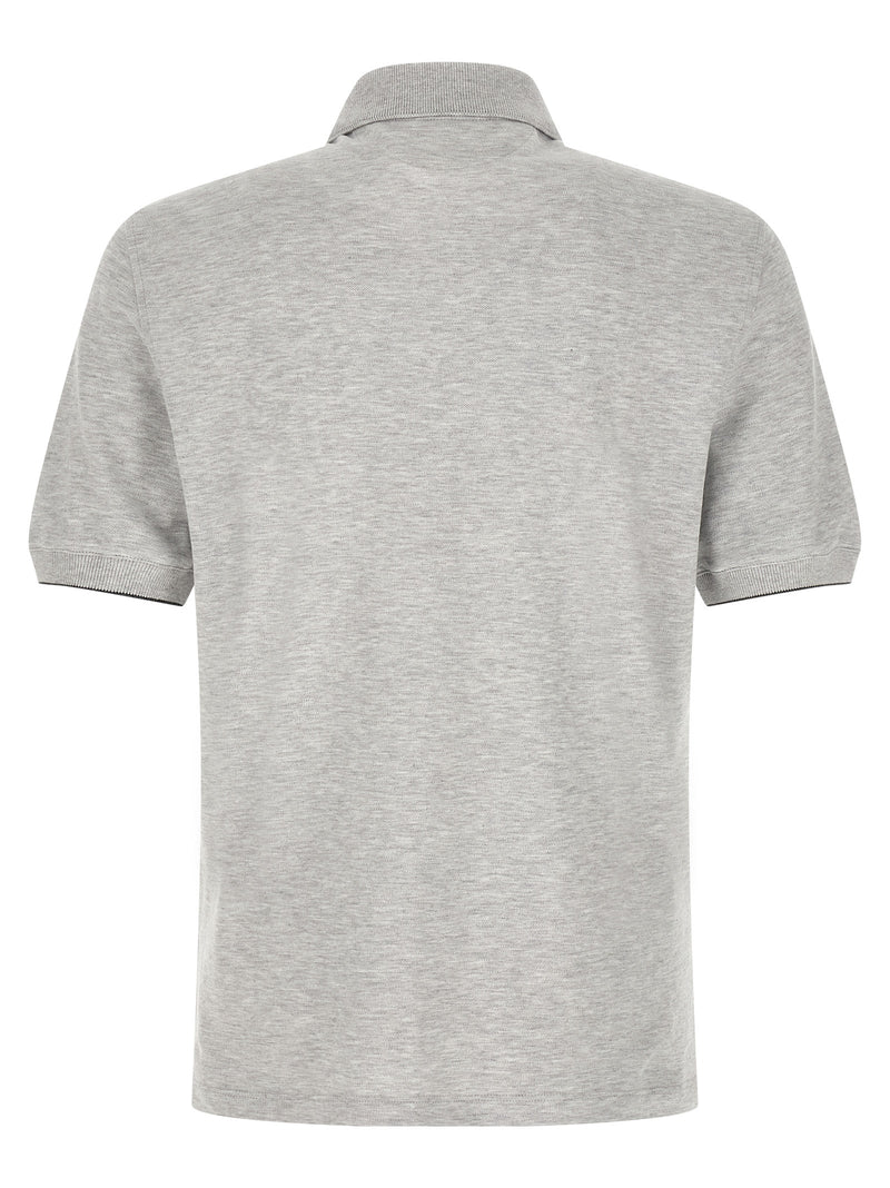 Brunello Cucinelli Gray Cotton Polo Shirt