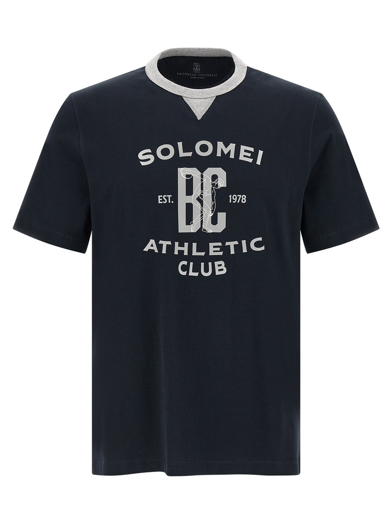 Brunello Cucinelli Blue Cotton T-Shirt