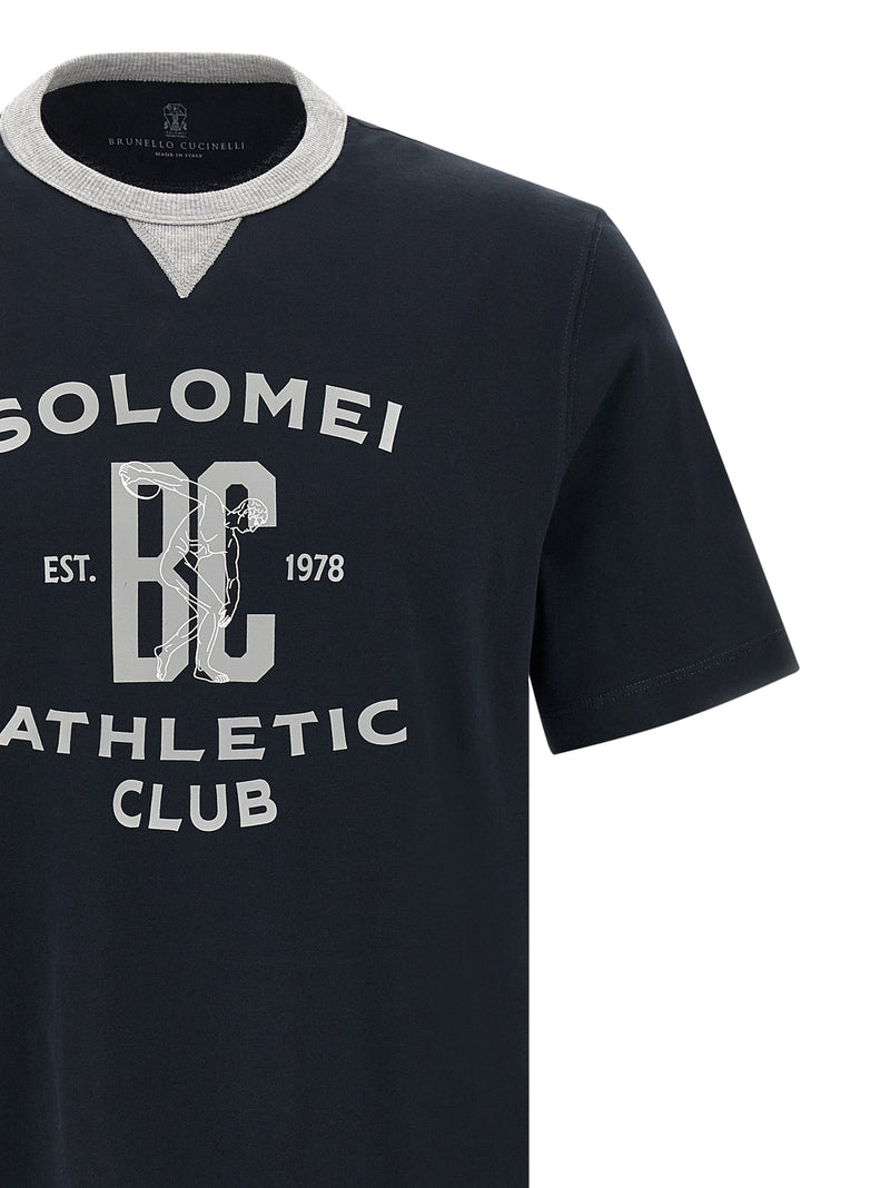 Brunello Cucinelli Blue Cotton T-Shirt