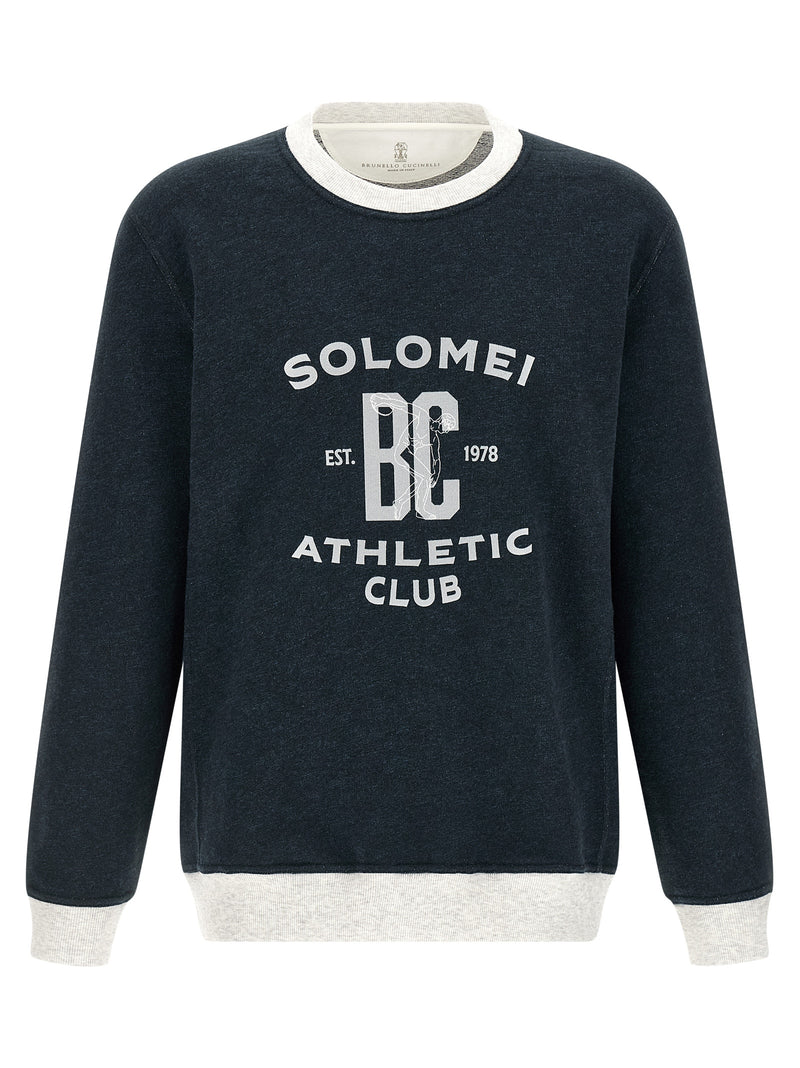 Brunello Cucinelli Blue Cotton Sweatshirt