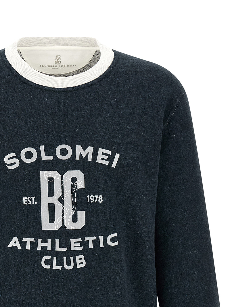 Brunello Cucinelli Blue Cotton Sweatshirt