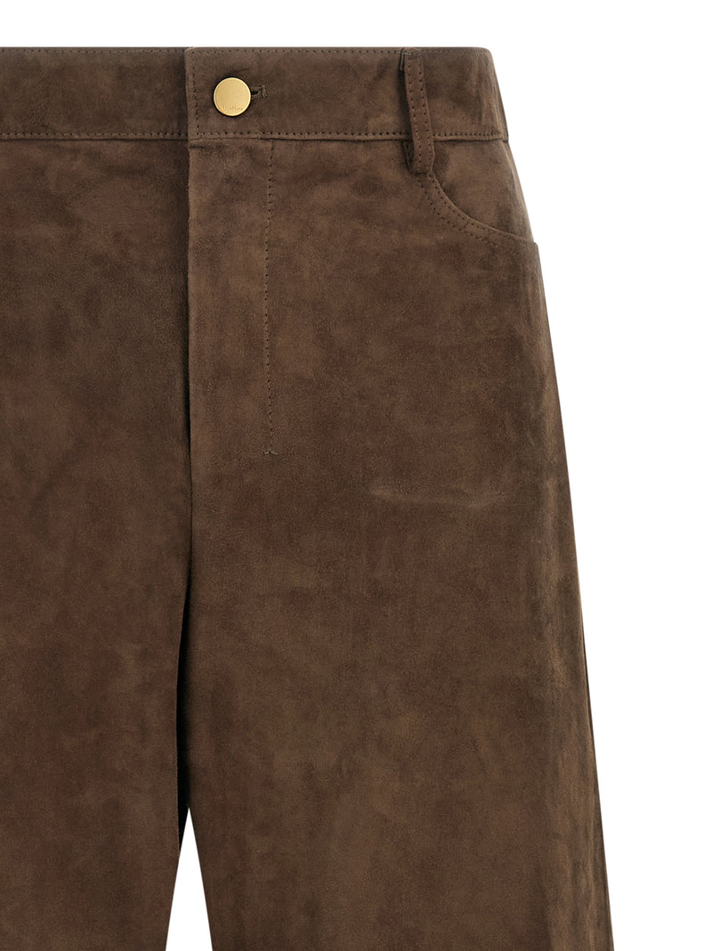 'S Max Mara Brown Lamb Leather Casual Pants