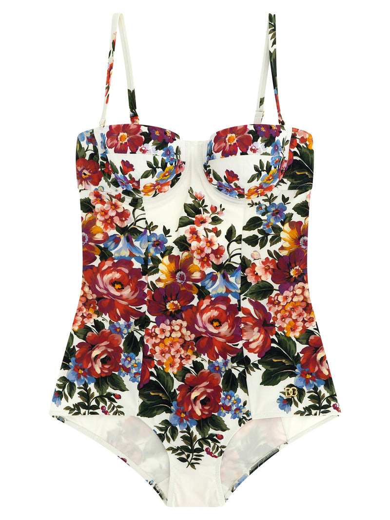 Dolce & Gabbana White Polyamide One-Piece Swimsuit