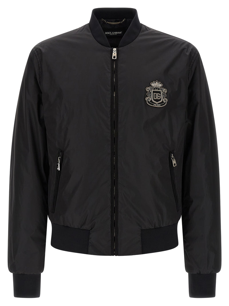 Dolce & Gabbana Black Polyamide Bomber