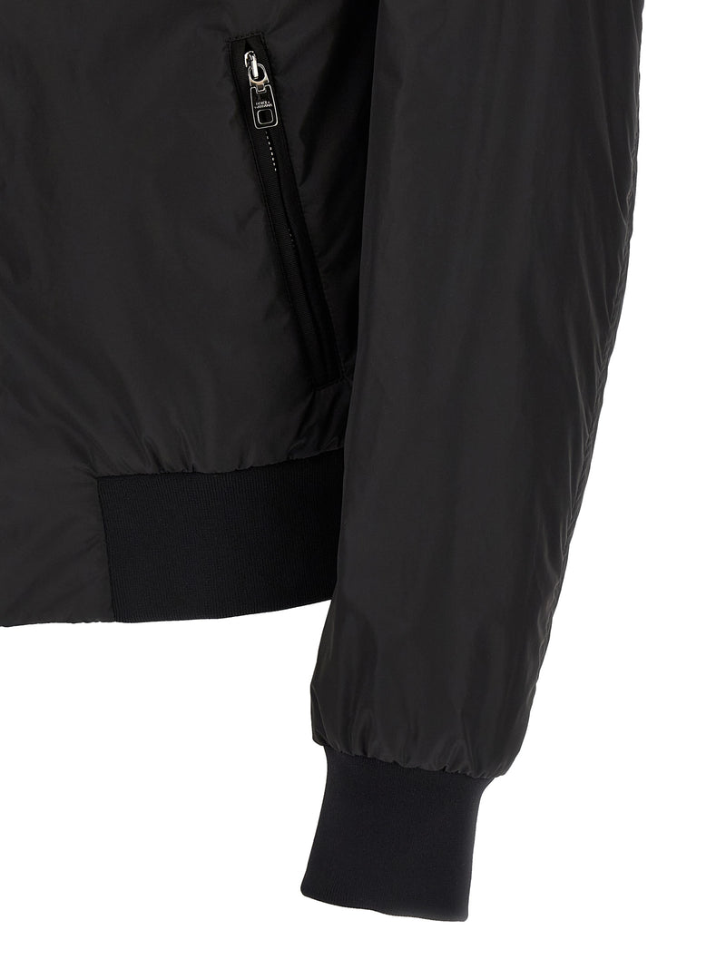 Dolce & Gabbana Black Polyamide Bomber