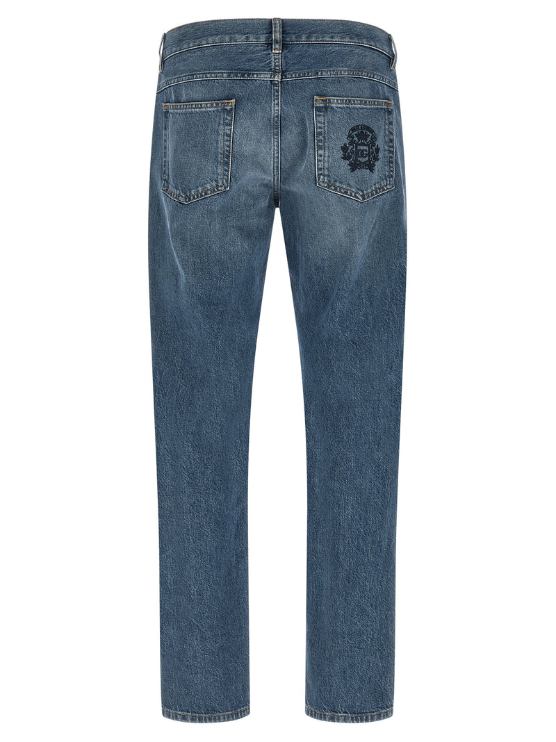 Dolce & Gabbana Blue Cotton Straight-Leg Jeans