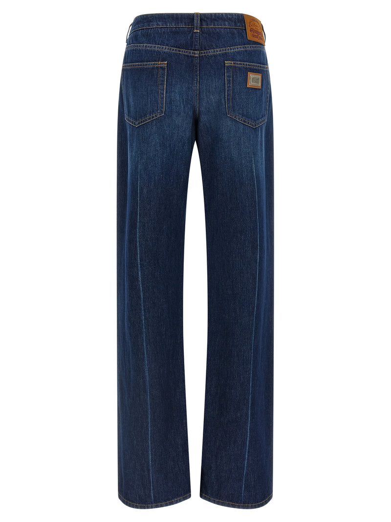 Dolce & Gabbana Blue Cotton Straight-Leg Jeans