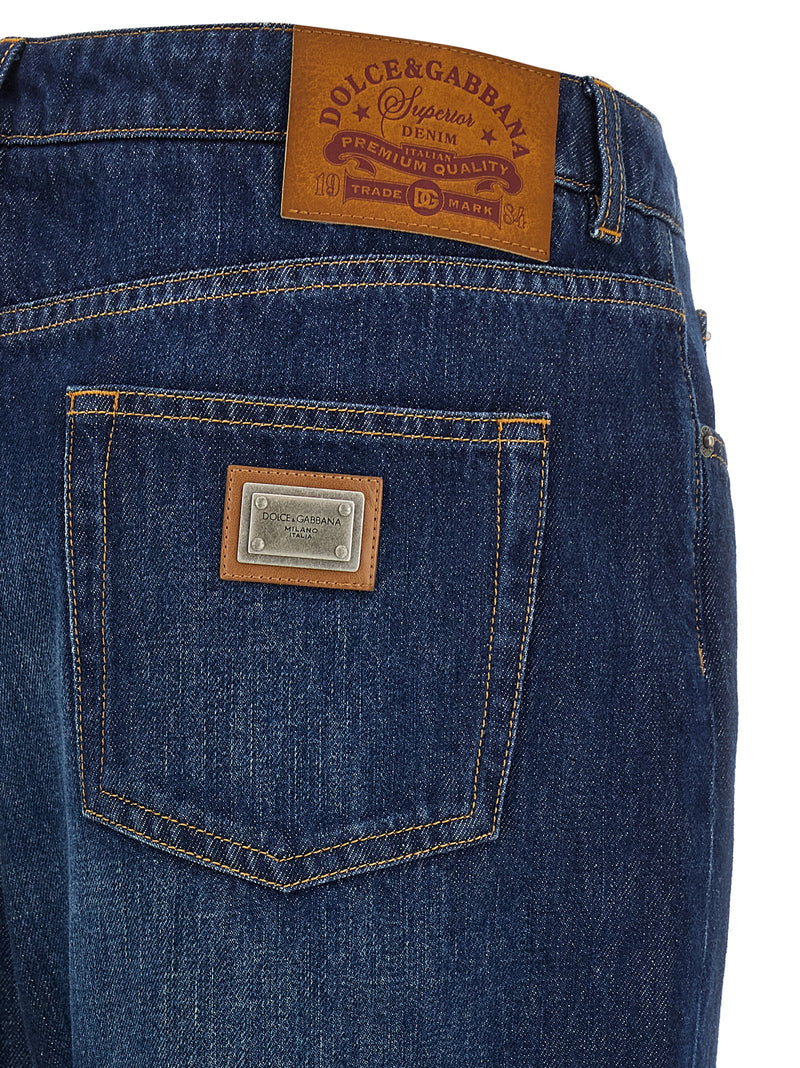 Dolce & Gabbana Blue Cotton Straight-Leg Jeans