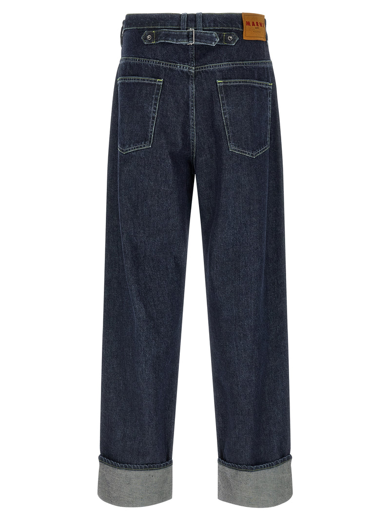 Marni Blue Cotton Straight-Leg Jeans