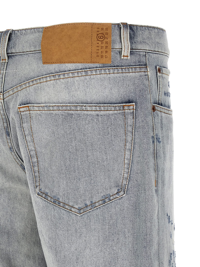 MM6 Maison Margiela Blue Cotton Relaxed Fit Jeans