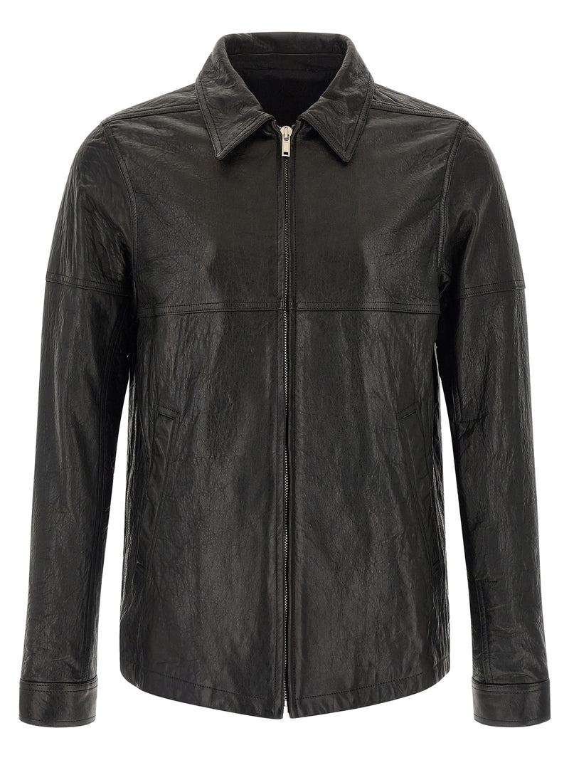 Rick Owens Black Lamb Leather Leather Jacket