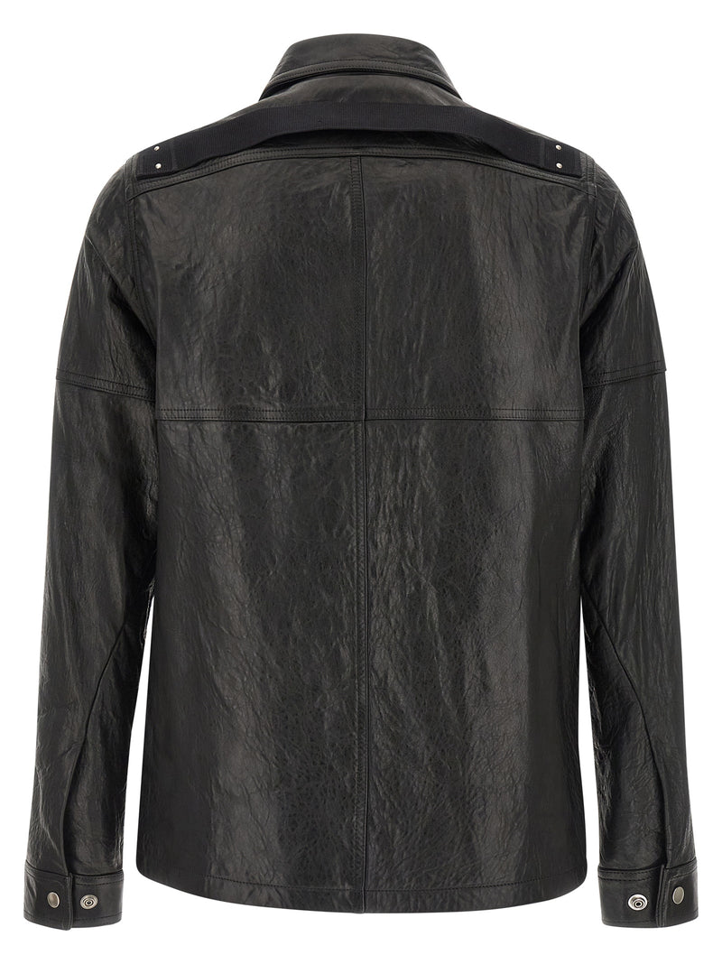 Rick Owens Black Lamb Leather Leather Jacket