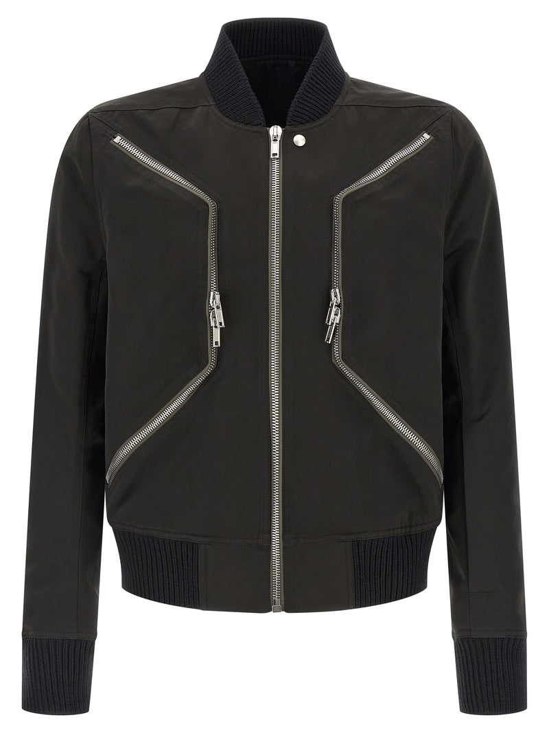 Rick Owens Black Polyester Bomber