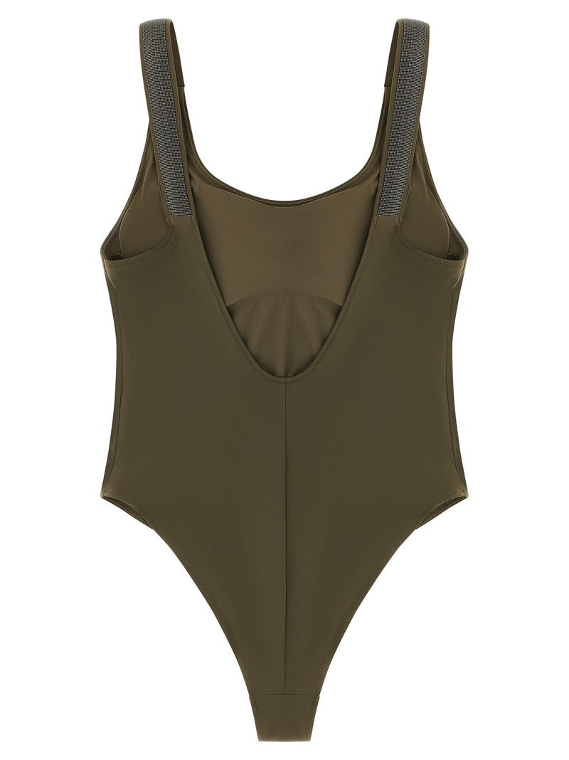 Brunello Cucinelli Bicolor Polyamide One-Piece Swimsuit