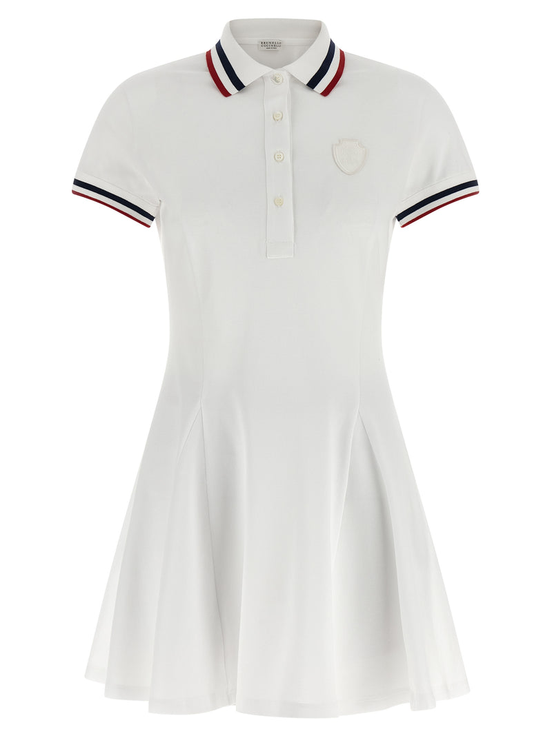 Brunello Cucinelli White Cotton Short Dress