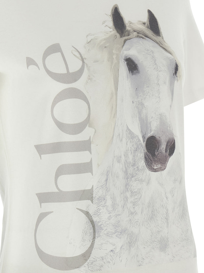 Chloé White Cotton T-Shirt
