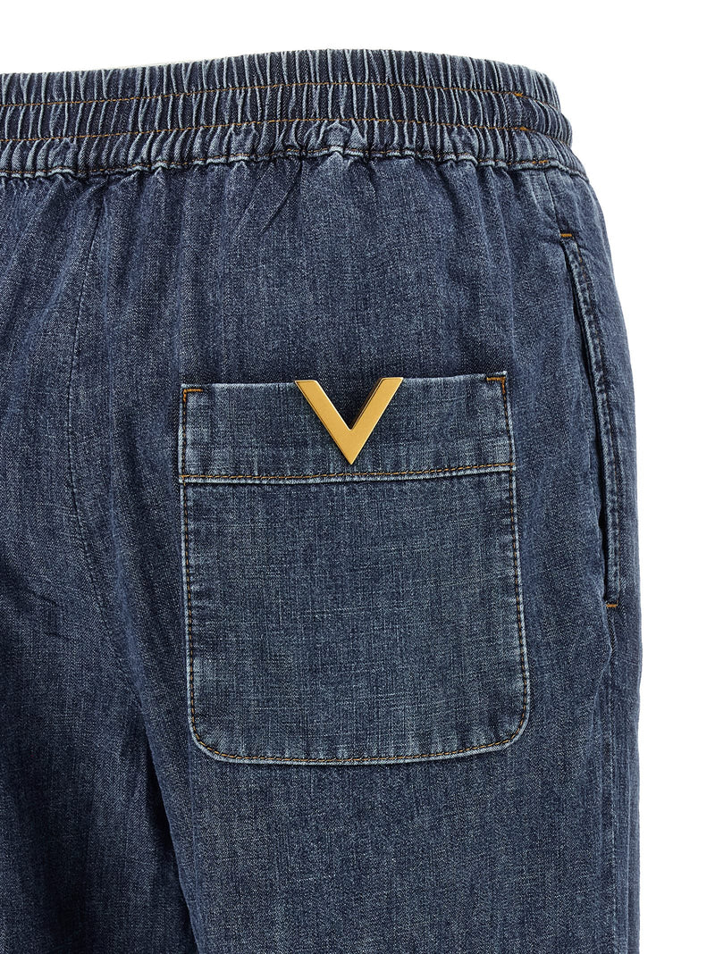 Valentino Garavani Blue Cotton Flared Jeans