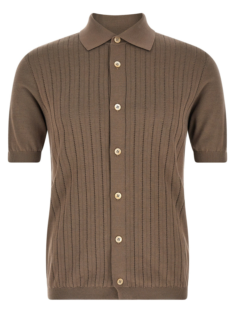 Brunello Cucinelli Brown Cotton Blouse
