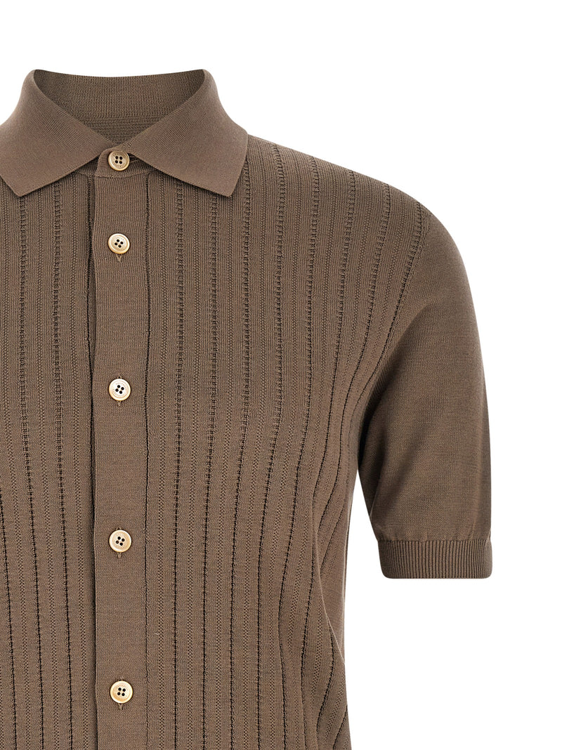 Brunello Cucinelli Brown Cotton Blouse