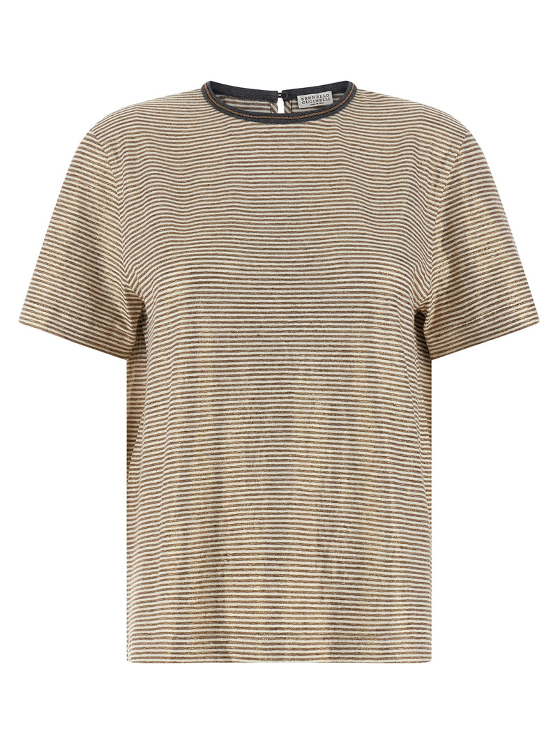 Brunello Cucinelli Multicolor Linen T-Shirt