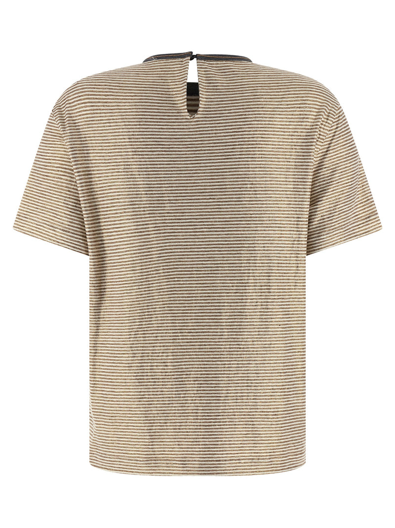 Brunello Cucinelli Multicolor Linen T-Shirt