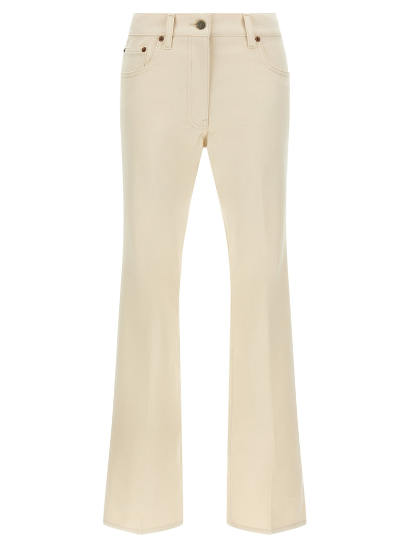 Valentino Garavani Beige Cotton Flared Jeans
