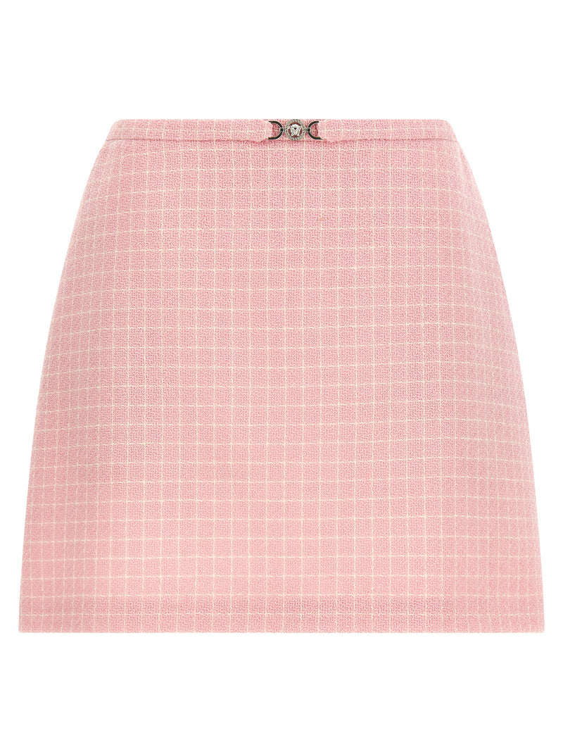 Versace Multicolor Virgin Wool Long Skirt