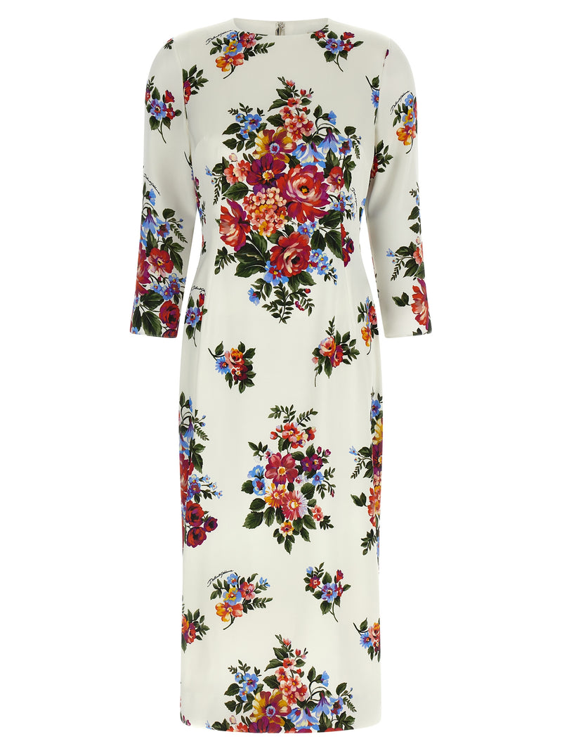 Dolce & Gabbana White Viscose Midi Dress