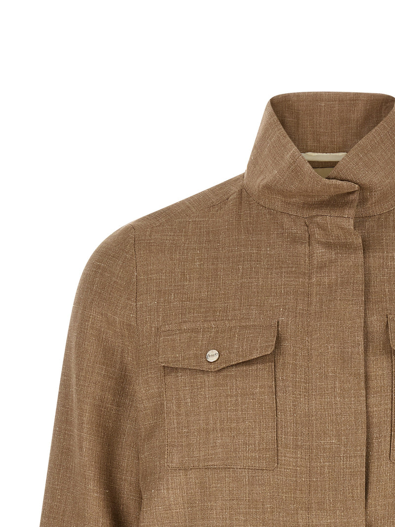 Herno Beige Wool Full-Length Jacket