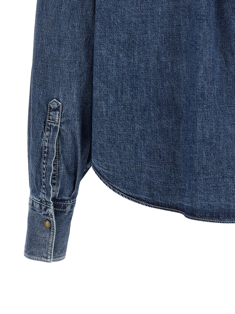 Brunello Cucinelli Blue Cotton Blouse