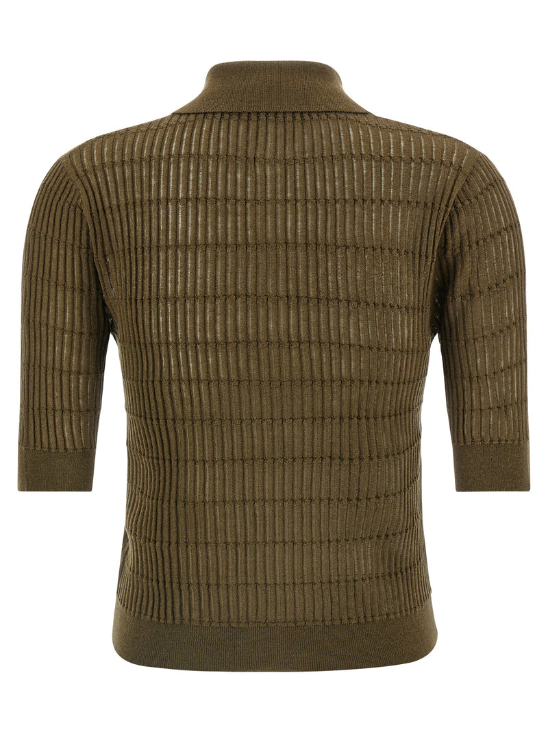 Max Mara Bicolor Silk Polo Shirt