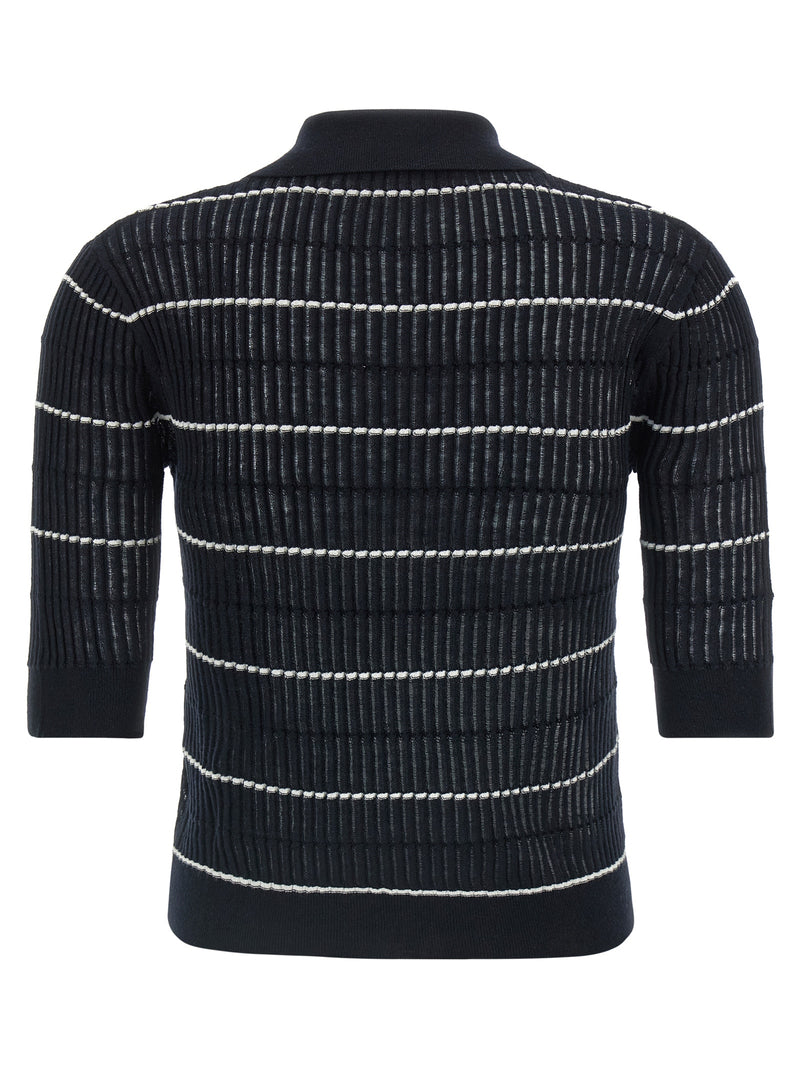 Max Mara Blue Silk Polo Shirt
