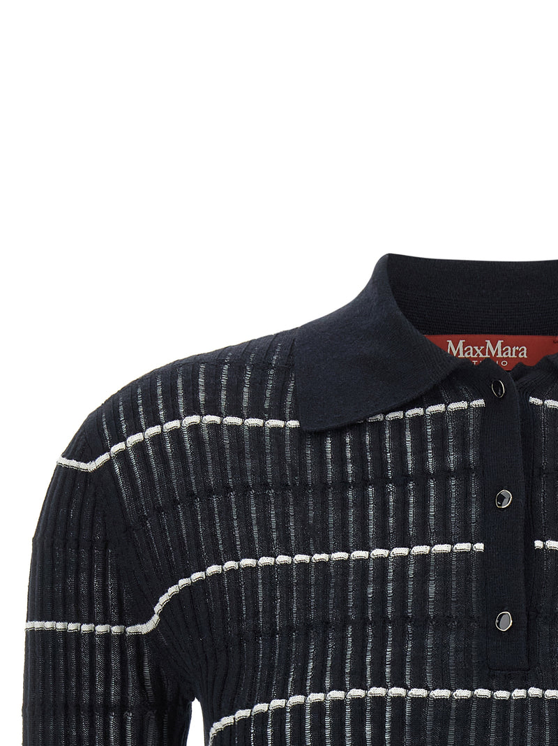 Max Mara Blue Silk Polo Shirt