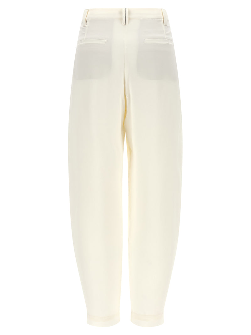 Brunello Cucinelli Beige Viscose Casual Pants