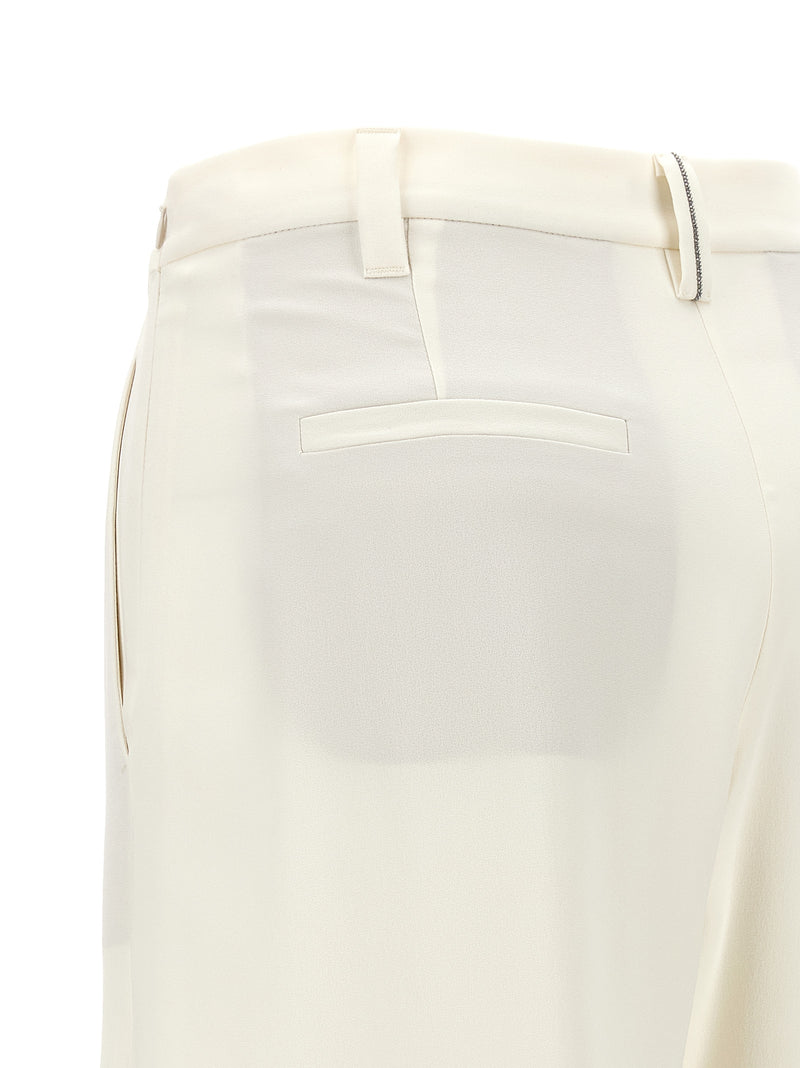 Brunello Cucinelli Beige Viscose Casual Pants