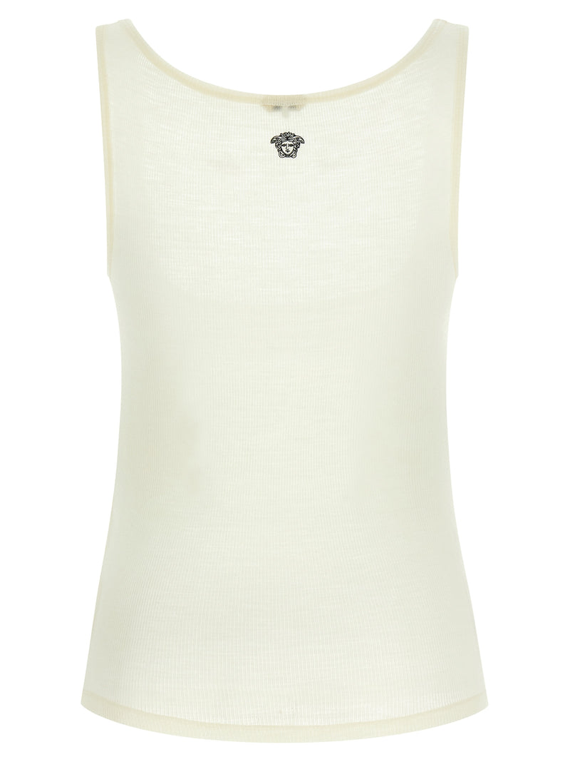 Versace White Virgin Wool Sleeveles T-Shirt