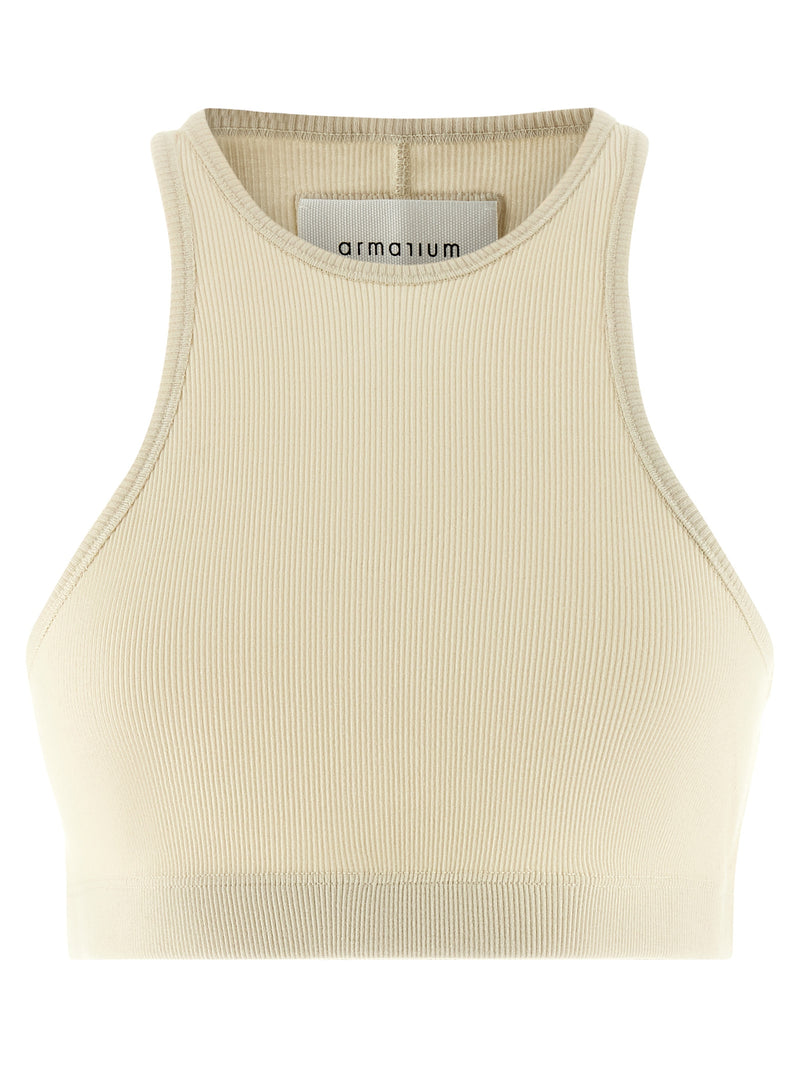 Armarium White Cotton Sleeveles T-Shirt